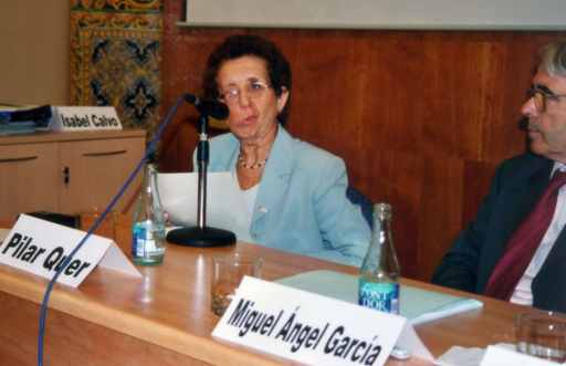 Pilar Quer durante la intervención